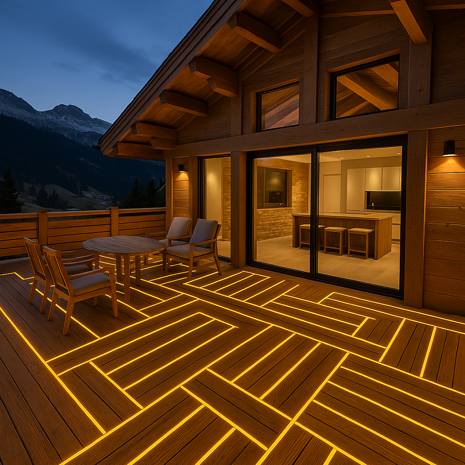Sol bois lumineux naturel design unique par Design'Air
