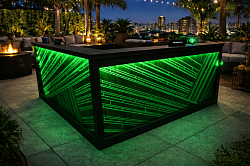 Mini-bar lumineux en bois acacia naturel design unique par Design'Air