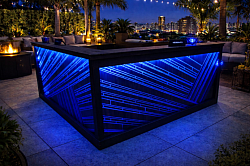 Mini-bar lumineux en bois acacia naturel design unique par Design'Air