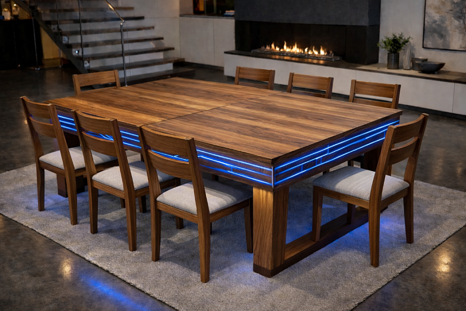 Billiard /Table à manger lumineuse naturelle design unique par Design'Air